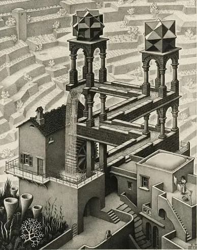 M.C. Escher, Waterfall (1961)