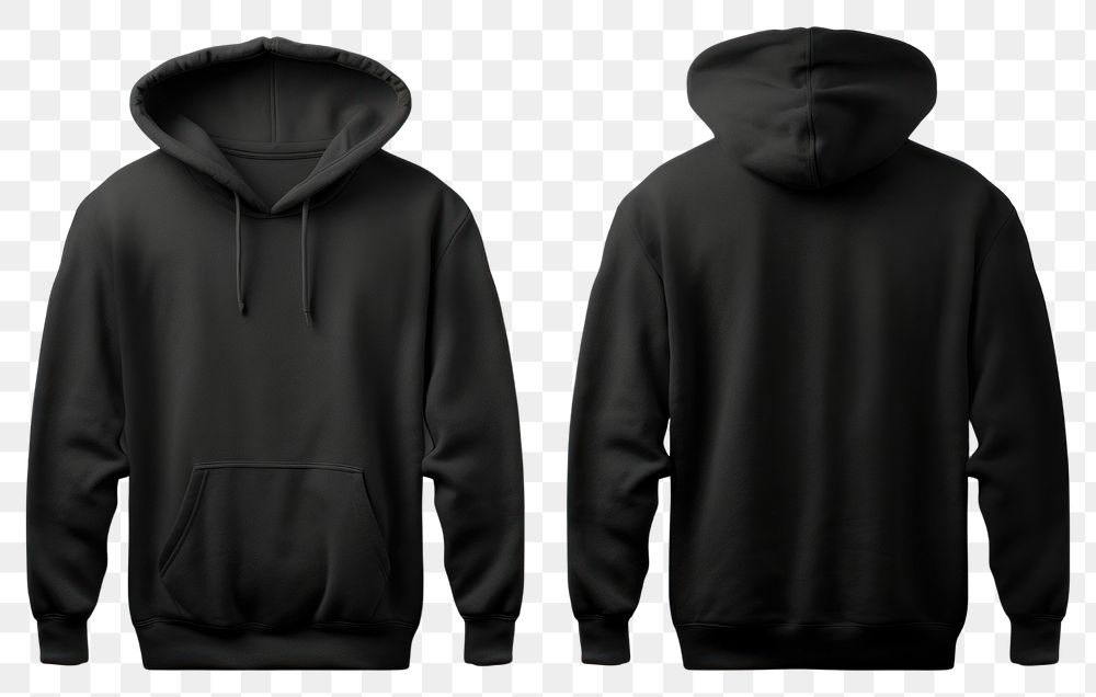 Black hoodie mockup — front and back